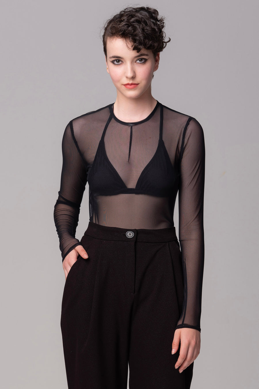 Halo Recycled Polyester Mesh Top – ValerieDumaine